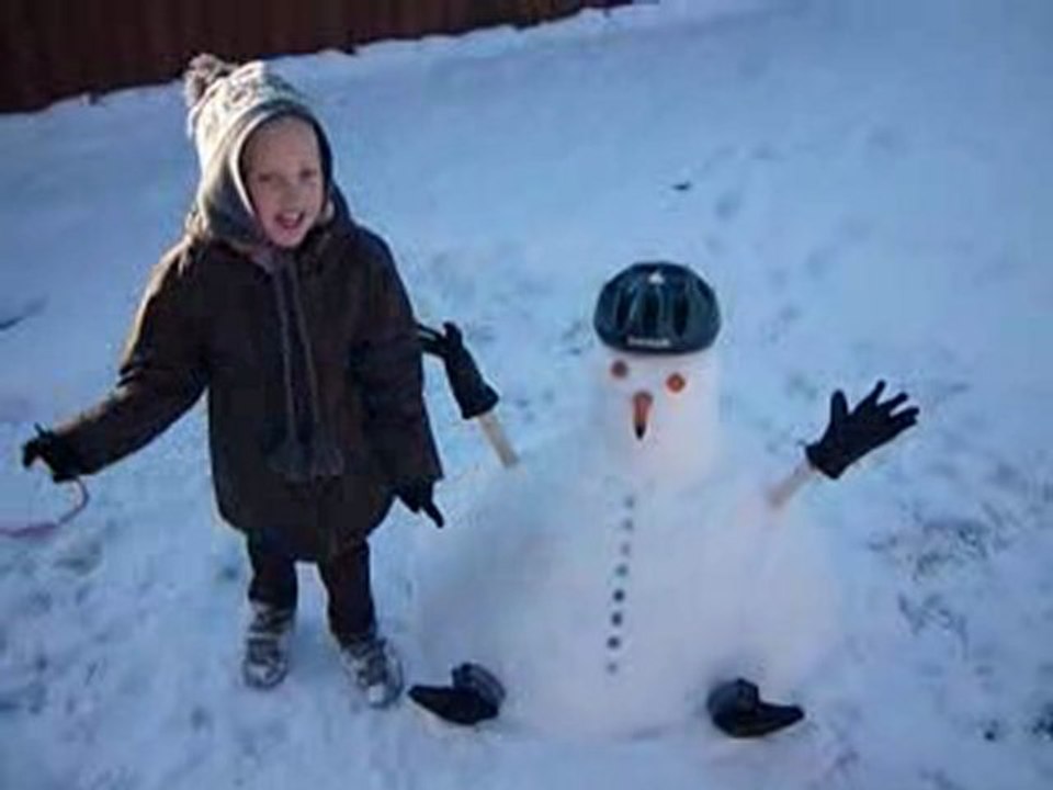 "Carotte" le bonhomme de neige de Zoé