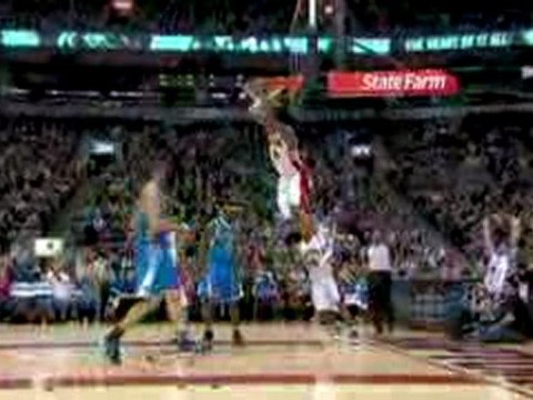 NBA DeMar DeRozan takes the fast break alley-oop pass from S