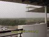 Proteccion para balcon con red de seguridad blanca sin nudos