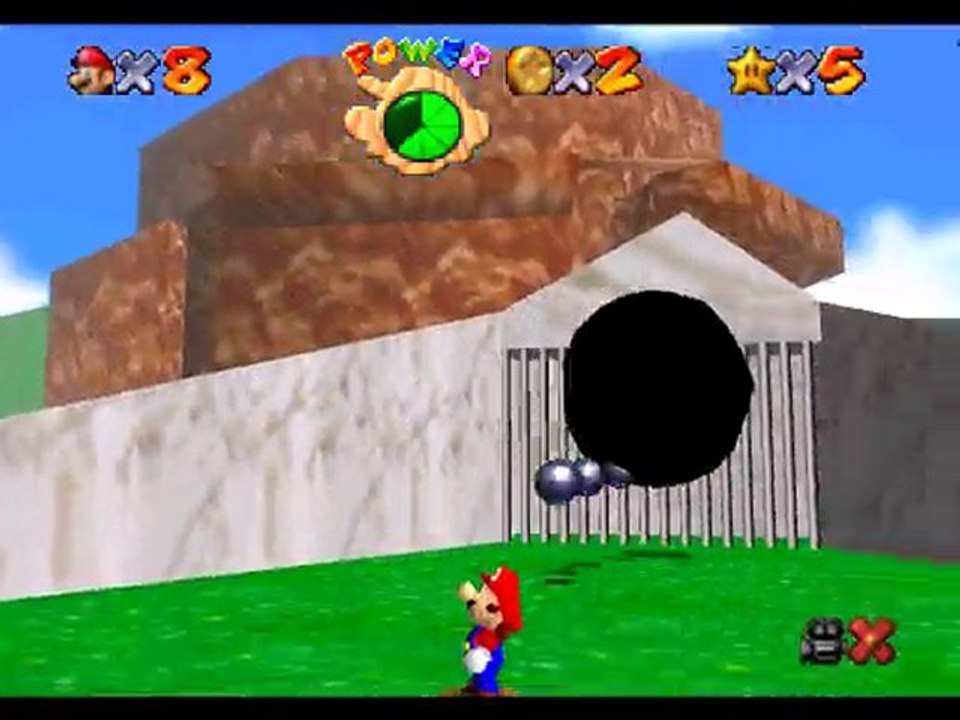 super mario 64 - étoile 6 - Derrière la cage de Chomp