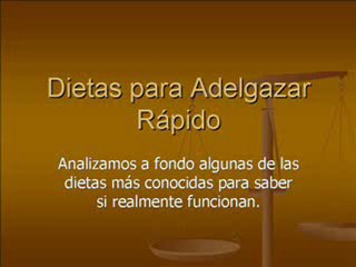 Analizamos Dietas Para Adelgazar Rapido | Perder peso rapido