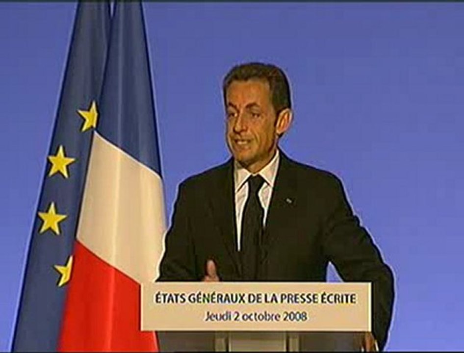 Etats généraux de la presse : le discours de Nicolas Sarko
