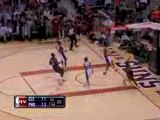 NBA LeBron James picks off a pass and throws down a monster