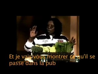 Whoopie Golberg parodie la pub du PETA
