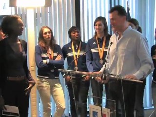 Rama Yade reçoit l'équipe de France de handball