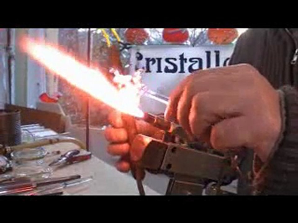 fabrication d'un chien (filage de verre)