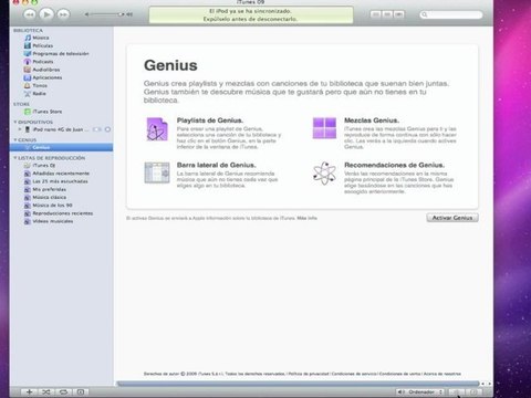 Configurar Genius en iTunes 9