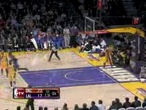 NBA Russell Westbrook throws a nice floater to Jeff Green fo