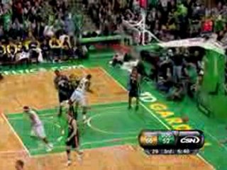 NBA Rajon Rondo sticks with it to get the steal and kicks it