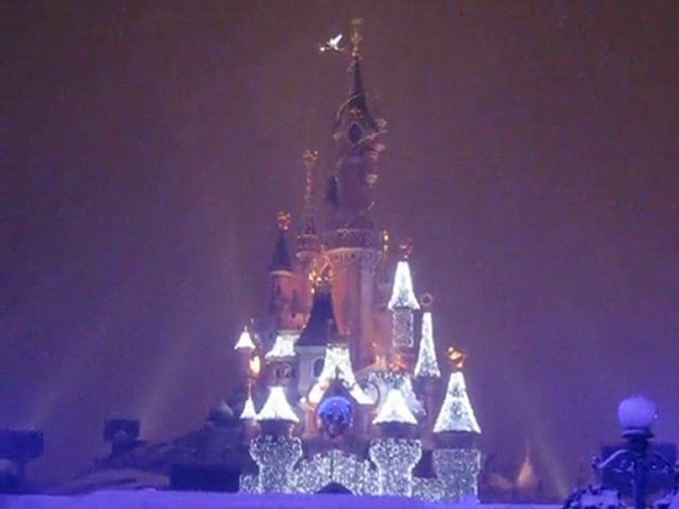 illumination du château sous la neige