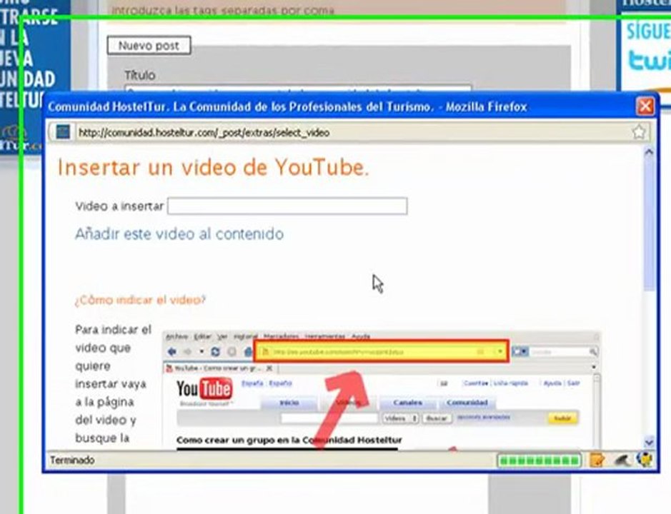 Poner un video en los blogs de Comunidad Hosteltur