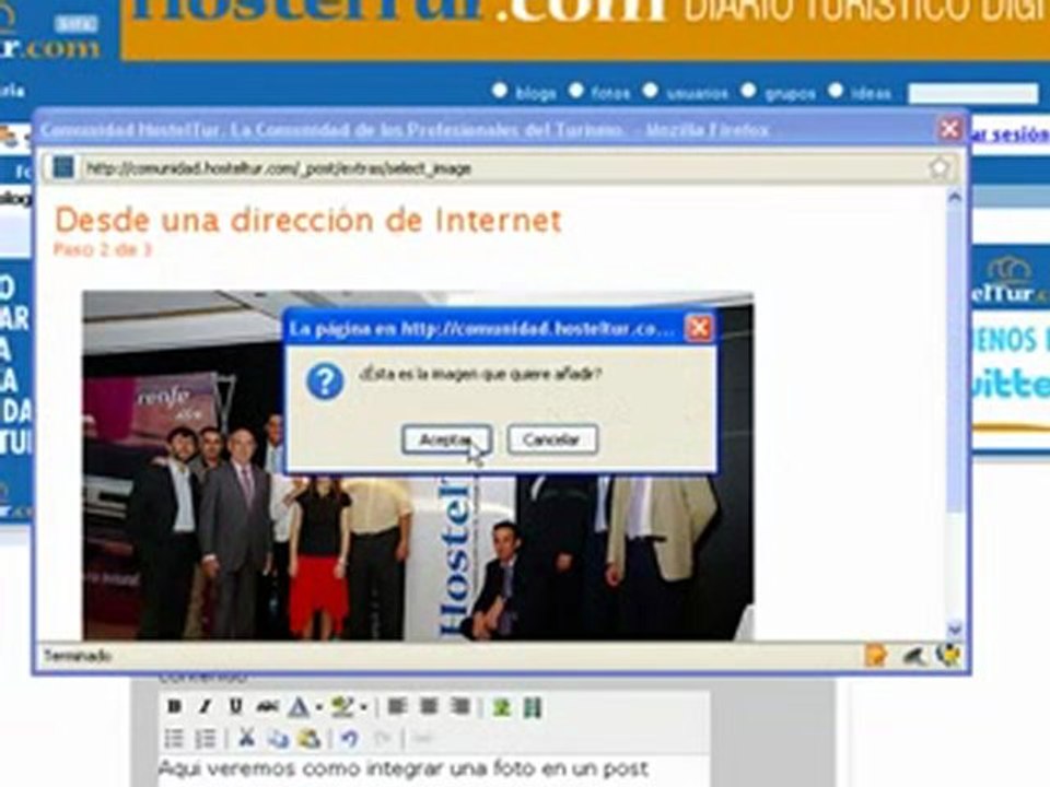 Subir una foto a un post de Blogs Comunidad Hosteltur