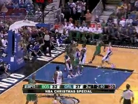 NBA Kendrick Perkins blocks J.J. Redick, Rajon Rondo grabs t