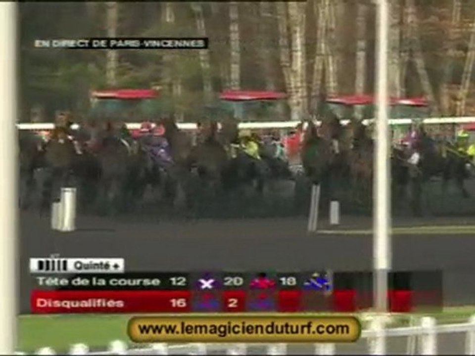 vidéo Quinté à  Vincennes Samedi 26 décembre 2009