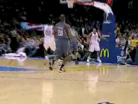 NBA Russell Westbrook picks off the pass and takes it to the