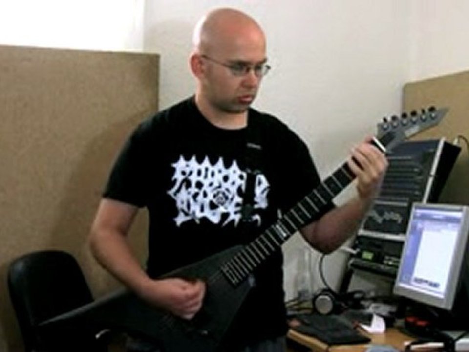 Simon Frech of 'ZDF' jamming with Give Me Drums free metal b