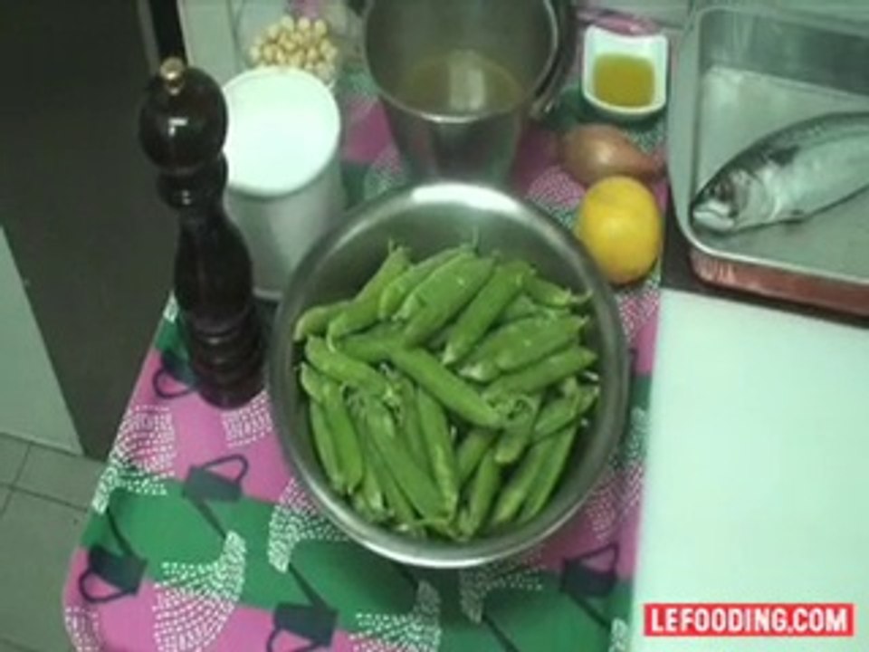 Recette de crème de cosses de petits pois et tartare de maquereau par Mickaël Gaignon, La Gaigne