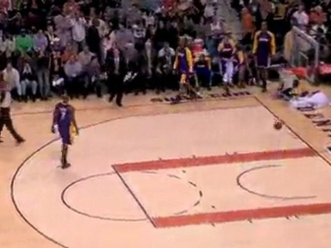 NBA Kobe Bryant getting blocks By Robin Lopez bests him on