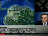 Uribe insiste en rescate militar de rehenes