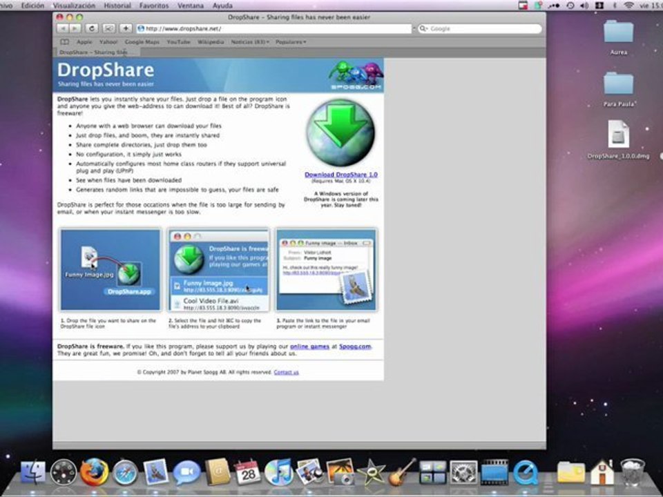 Instalación de programas en osx y uso de dropshare