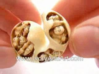 Mammoth Ivory Netsuke- 7 Lucky god in bottle gourd