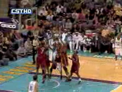 NBA Emeka Okafor goes up for the follow slam over half of th