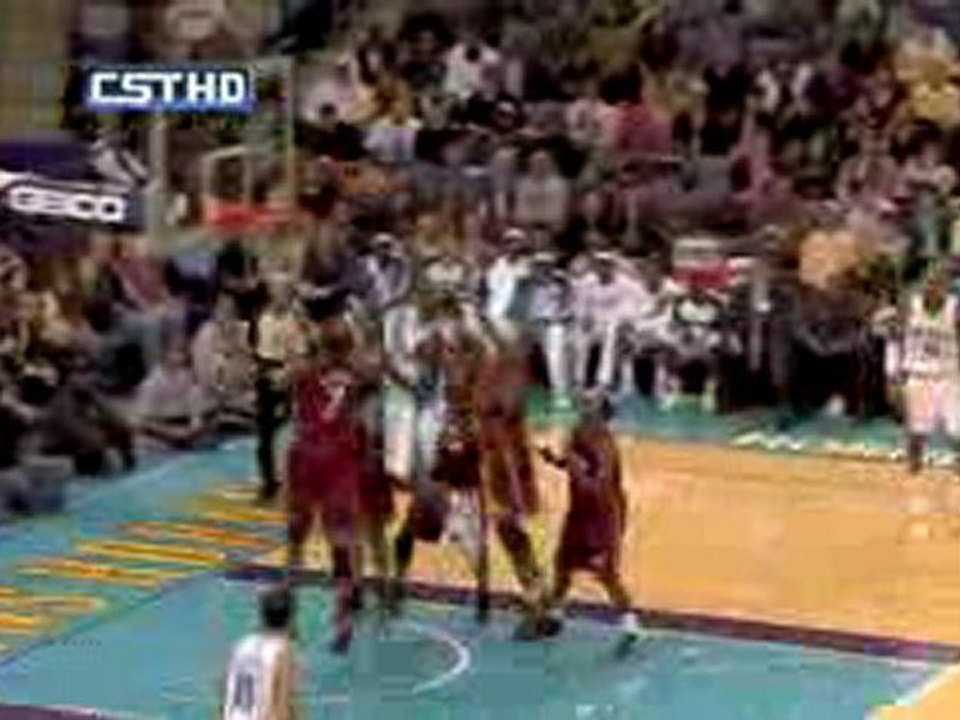 NBA Emeka Okafor goes up for the follow slam over half of th