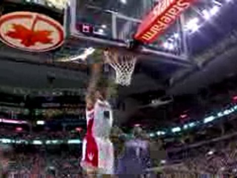 NBA DeMar DeRozan puts back Sonny Weems' miss.