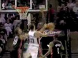 NBA Manu Ginobili drives to the basket and drains an amazing