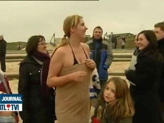 Nouvel An  certains ont nagé aux lacs de l'Eau d'Heure ce ma