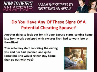 Do You Have Any Of These Signs Of A  Cheating Spouse