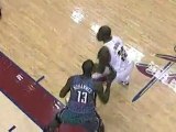 NBA Shaquille O'Neal posts up and backs down Nazr Mohammed f