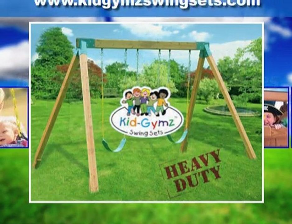 Watch Our Video! See our Wooden Playground Swing Set in Act