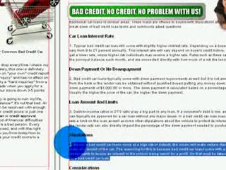 Bad Credit Car Financing