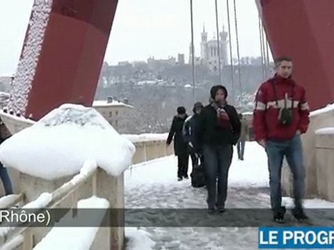 Lyon et Saint-Etienne sous la neige