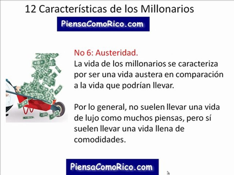 12 caracteristicas de los Millonarios