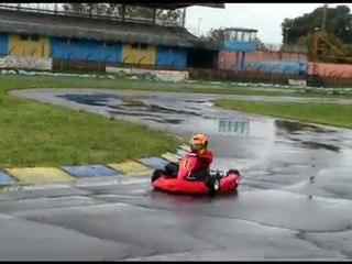 9/11/09 Prima volta gomme rain pioggia P. D'oro wet go kart