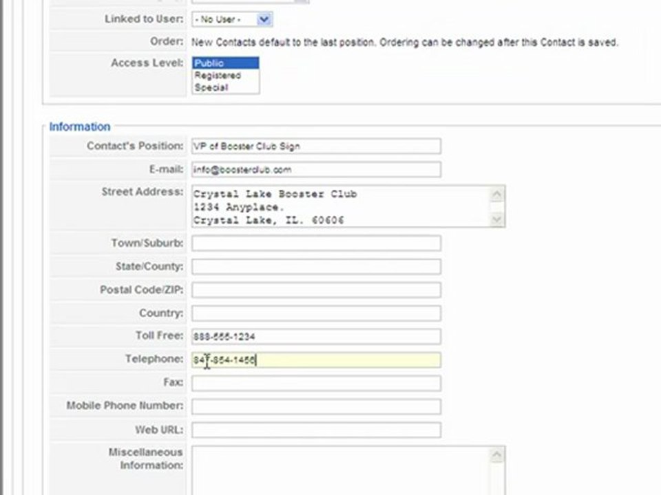 How to Add a Contact to your Websites Contact Area
