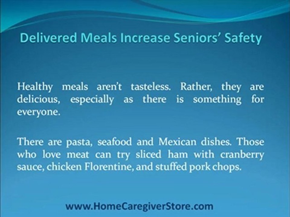 Delivered Meals Increase Seniors' Safety
