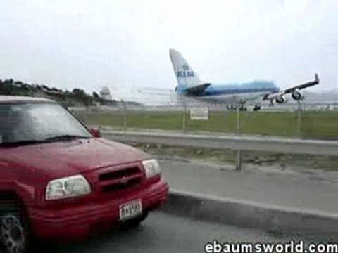 Attérissage, Plage/Aéroport de Saint Martin (Caraïbes)