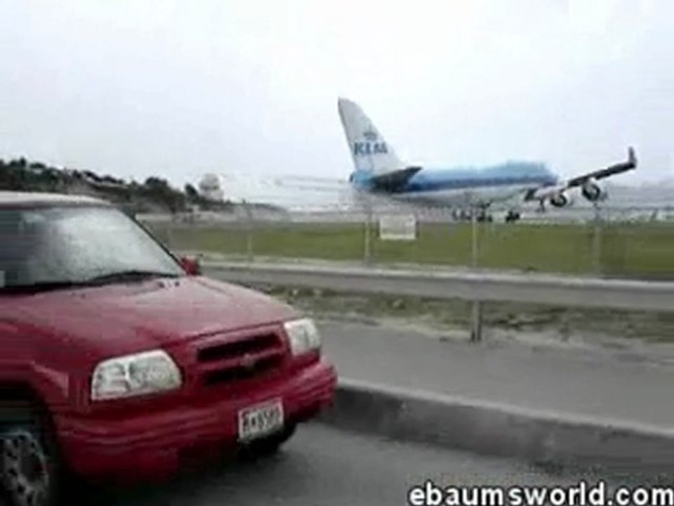 Attérissage, Plage/Aéroport de Saint Martin (Caraïbes)