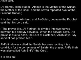 Chapter fatiha Various names