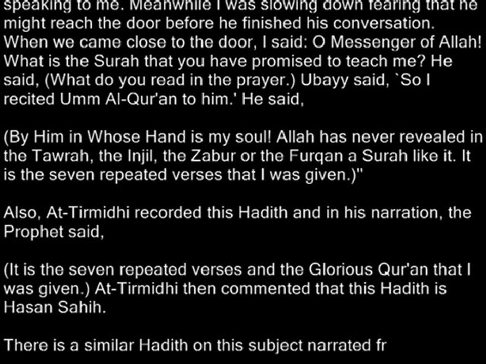 Chapter fatiha Virtues