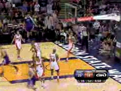 NBA Jason Thompson receives the pass and hammers it home.