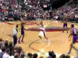 NBA Derek Fisher knocks down the trey and gets fouled by Bra