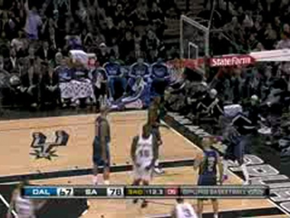 NBA Manu Ginobili finds DeJuan Blair in the paint and he fin