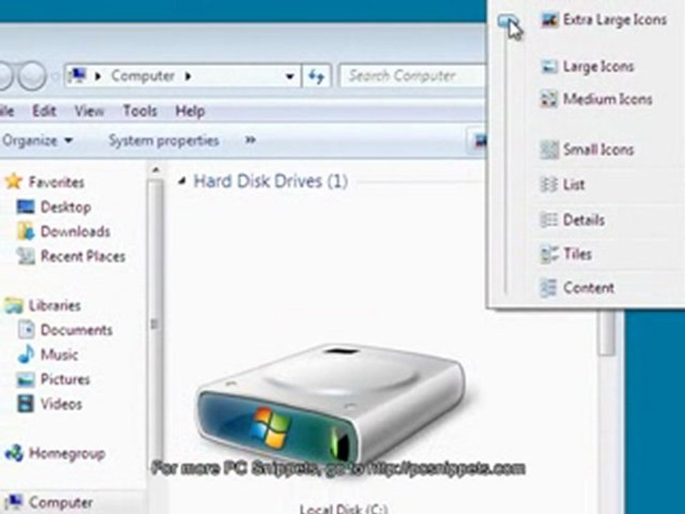 Change the Windows Explorer View in Windows 7