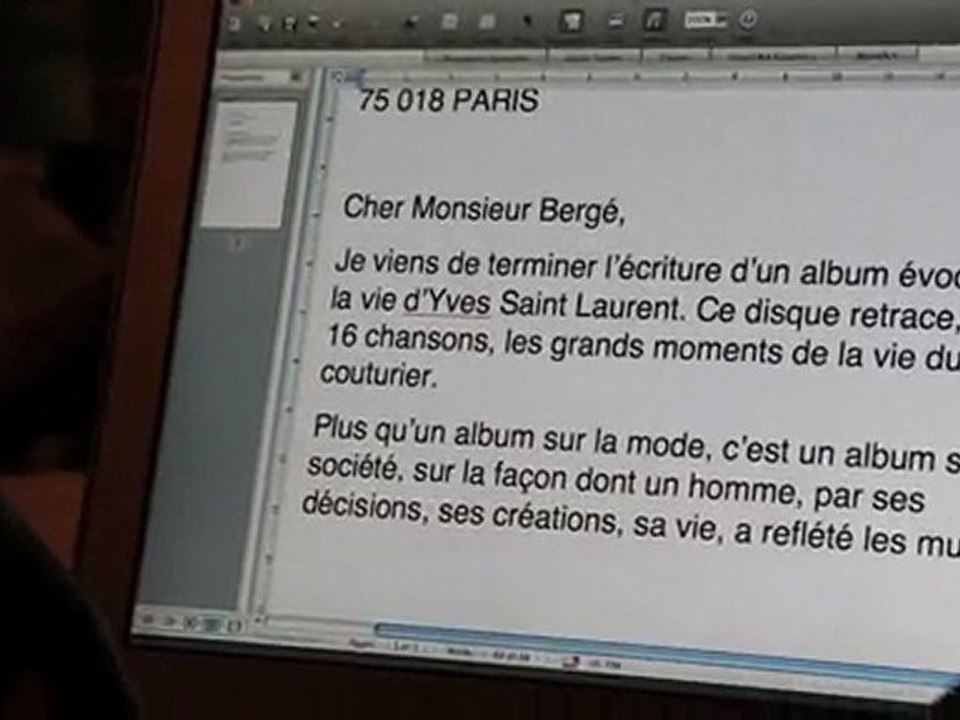 Alain Chamfort - UNE VIE SAINT LAURENT (teaser)