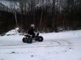 quad 250 yfm raptor yamaha sur la neige