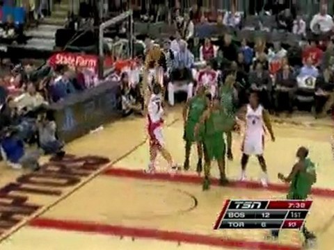 NBA Andrea Bargnani takes the outlet pass and flushes it dow